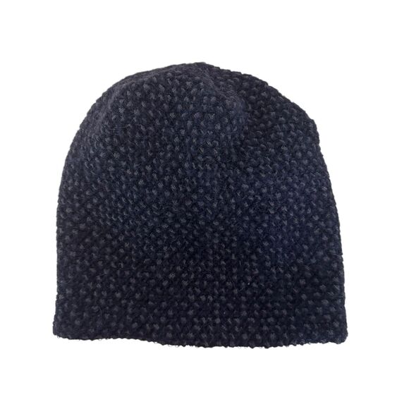 Mel En Stel Unisex Beanie Wool Textured Slouchy Modern Lux Lined Black Small EUC - Picture 2 of 13